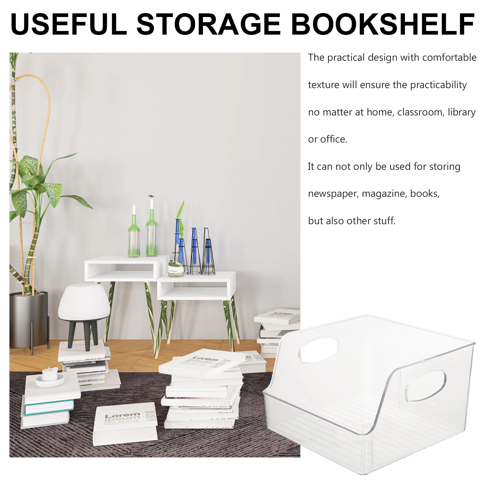 Transparent Multipurpose Container Desk Shelf Frame Household Practical Transparent Book ganizer Storage Box Use
Transparent Multipurpose Container Desk Shelf Frame Household Practical Transparent Book ganizer Storage Box Use