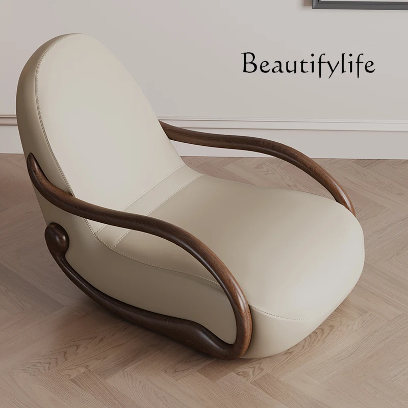 Design rocking chair new Chinese leisure chair walnut armrest living room balcony lazy recliner Italian minimalist
Design rocking chair new Chinese leisure chair walnut armrest living room balcony lazy recliner Italian minimalist