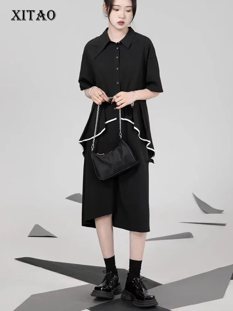 XITAO Patchwork Casual Dress Women Korea 2025 Summer New Personality Fashion Loose Turn-down Collar Short Sleeve Dress HQQ0746
XITAO Patchwork Casual Dress Women Korea 2025 Summer New Personality Fashion Loose Turn-down Collar Short Sleeve Dress HQQ0746