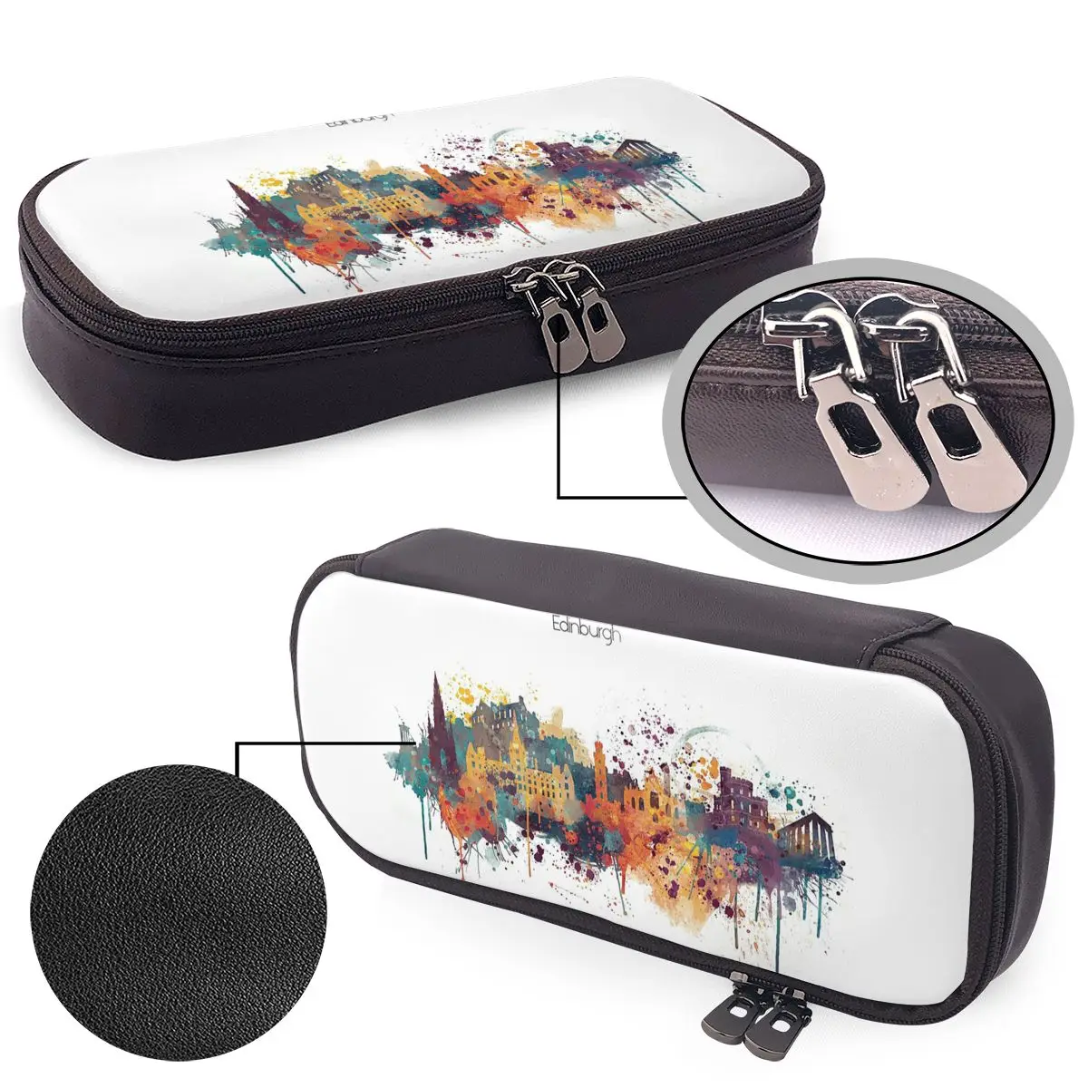 Edinburgh Watercolour Skyline Leather Pencil Case for Studen Gifts Pen Box Pencil Bag Stationery Supplies Pen Holder Bag
Edinburgh Watercolour Skyline Leather Pencil Case for Studen Gifts Pen Box Pencil Bag Stationery Supplies Pen Holder Bag