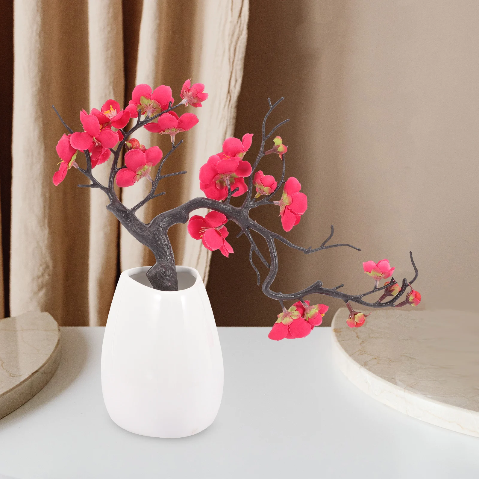 Artificial Plum Blossom Decorative Potted Plant Ceramic Vase Red Fake Bonsai Living Room Office Home Garden Café Artificial
Artificial Plum Blossom Decorative Potted Plant Ceramic Vase Red Fake Bonsai Living Room Office Home Garden Café Artificial