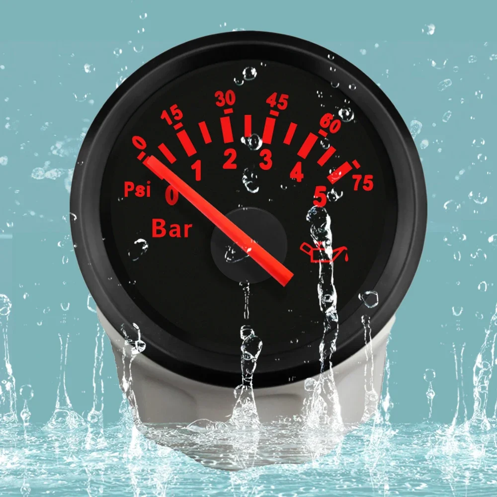 ELING Universal 52mm Oil Pressure Gauge 0-5Bar 0-10Bar Fuel Pressure 9-32V Waterproof Fit Motorcycle Car Boat with Red Backlight
ELING Universal 52mm Oil Pressure Gauge 0-5Bar 0-10Bar Fuel Pressure 9-32V Waterproof Fit Motorcycle Car Boat with Red Backlight