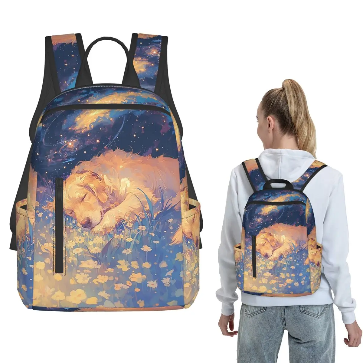 Sleeping Puppy Dog Amidst The Flowers Backpack Daypack Boys Girls BookBag School Bag Shoulder Bags for Men Women
Sleeping Puppy Dog Amidst The Flowers Backpack Daypack Boys Girls BookBag School Bag Shoulder Bags for Men Women