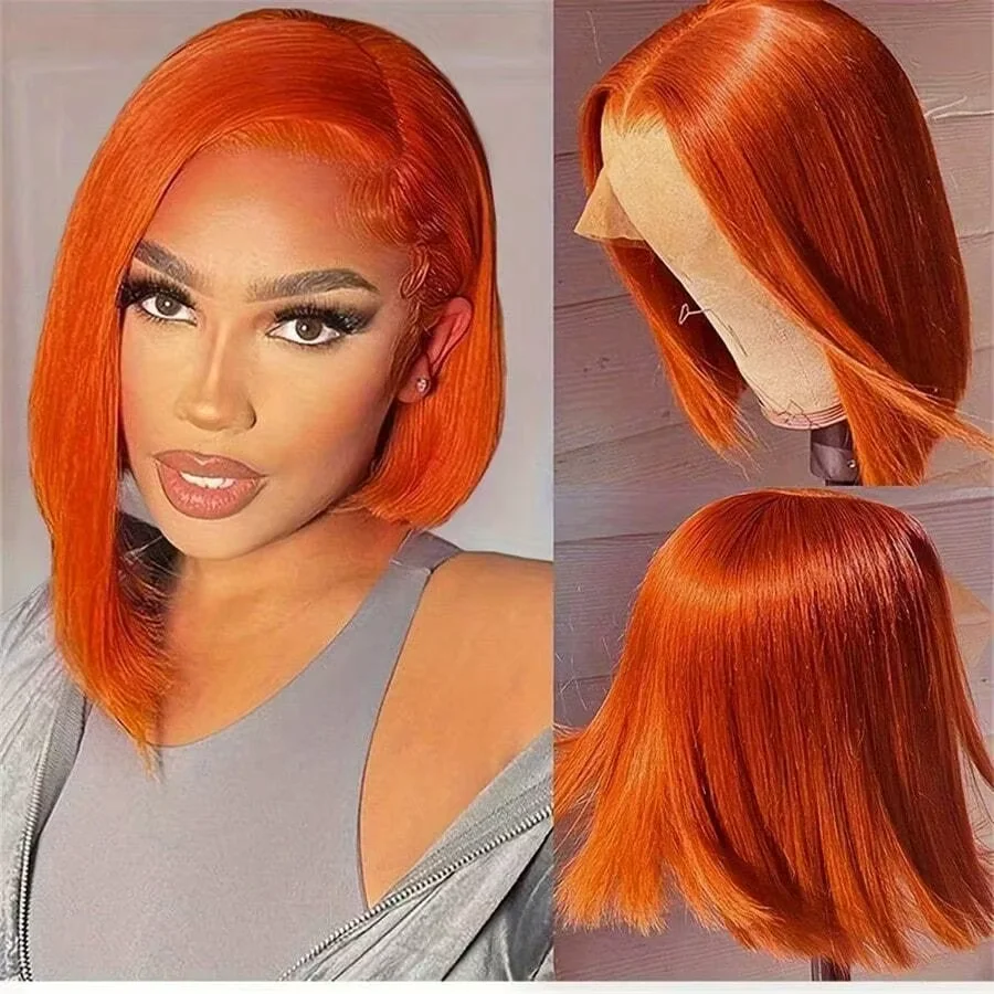 Glueless Lace Short Bob Wigs Human Hair #350 Ginger Orange Straight Bob Wig Human Hair For Women 13x4 Lace Front Wigs for Women
Glueless Lace Short Bob Wigs Human Hair #350 Ginger Orange Straight Bob Wig Human Hair For Women 13x4 Lace Front Wigs for Women