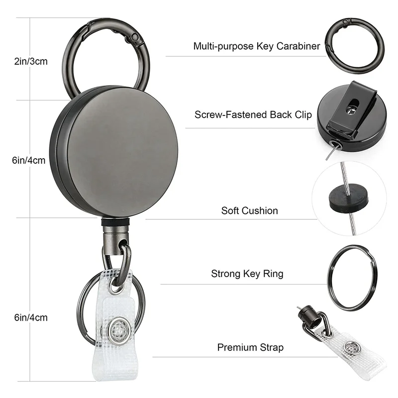 EDT-20 Pack Heavy Duty Retractable Badge Holder Reels, Metal ID Badge Holder With Belt Clip Key Ring For Name Card Keychain
EDT-20 Pack Heavy Duty Retractable Badge Holder Reels, Metal ID Badge Holder With Belt Clip Key Ring For Name Card Keychain
