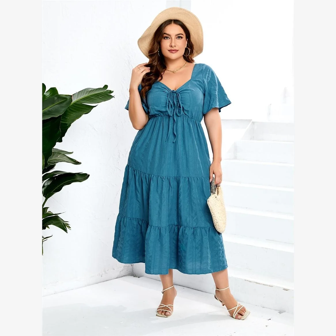 plus Size Women's V-Ne High Waist Dr Summer ort Sve Sweet Sle Midi Dr Other Material 00% Spring Summer
plus Size Women's V-Ne High Waist Dr Summer ort Sve Sweet Sle Midi Dr Other Material 00% Spring Summer