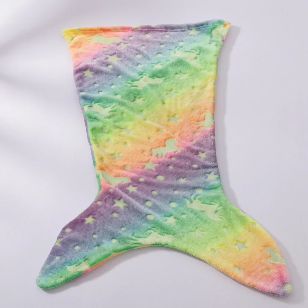 Mermaid Tail Blanket Glow in the Dark Cosplay Halloween Unicorn Tie Dye Cartoon Soft Flannel for Girls
Mermaid Tail Blanket Glow in the Dark Cosplay Halloween Unicorn Tie Dye Cartoon Soft Flannel for Girls
