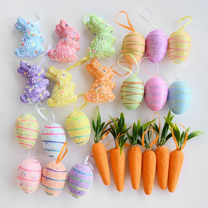 24/6pcs Painted Foam Easter Eggs Rabbit Hanging Ornaments Decoration for Home Easter Tree Pendants Basket Decor Kids Gift 2025
24/6pcs Painted Foam Easter Eggs Rabbit Hanging Ornaments Decoration for Home Easter Tree Pendants Basket Decor Kids Gift 2025