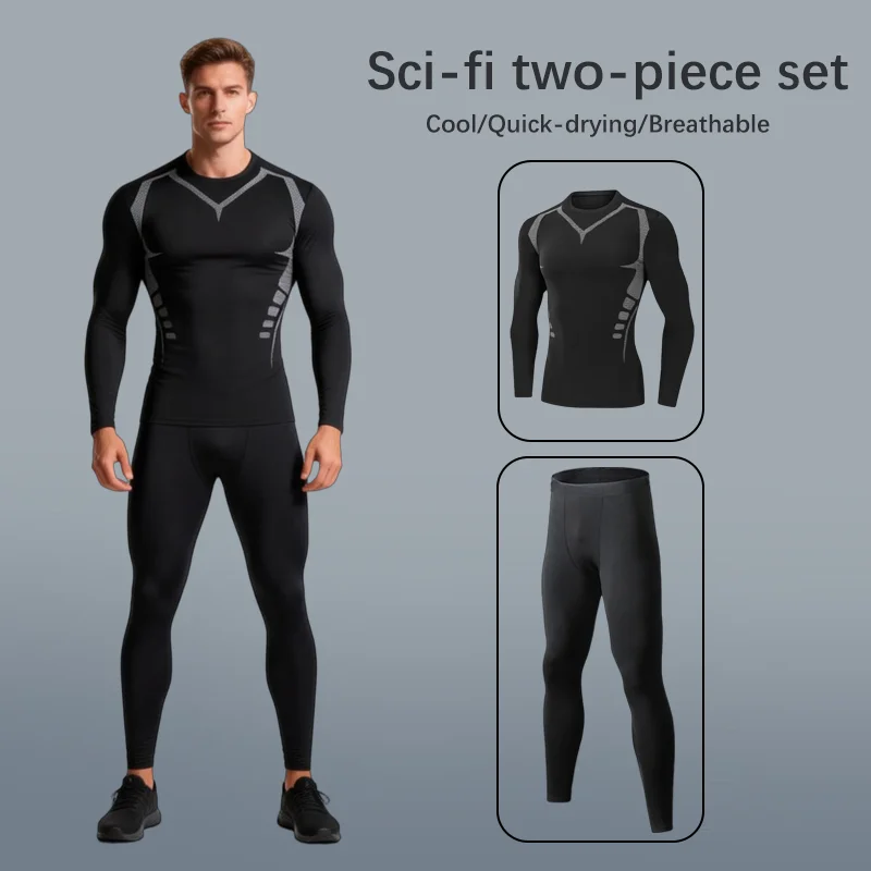 Мужской быстросохнущий облегающий спортивный костюм из ледяного шелка с длинным рукавом для бега и фитнеса, модный тренировочный комплект для утренних пробежек
Мужской быстросохнущий облегающий спортивный костюм из ледяного шелка с длинным рукавом для бега и фитнеса, модный тренировочный комплект для утренних пробежек