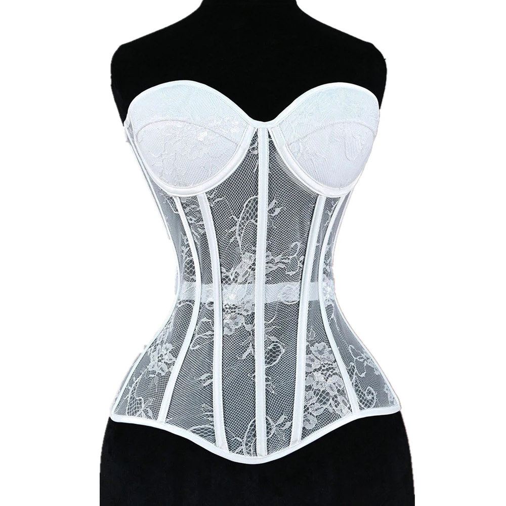 Women Mesh Corset Busiter Overbust Cups Push Breast Floral Lace Bodice Sext Tansparent Strapless Crop Tops Lace Up Lingerie
Women Mesh Corset Busiter Overbust Cups Push Breast Floral Lace Bodice Sext Tansparent Strapless Crop Tops Lace Up Lingerie