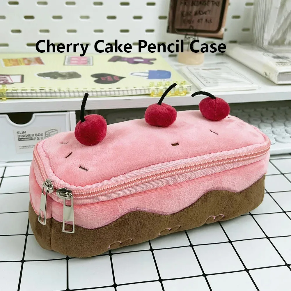 Hot Selling Cute Plush Cherry Cake Pencil Case With High Aesthetic Value And Large Capacity Design, Student Stationery Box
Hot Selling Cute Plush Cherry Cake Pencil Case With High Aesthetic Value And Large Capacity Design, Student Stationery Box
