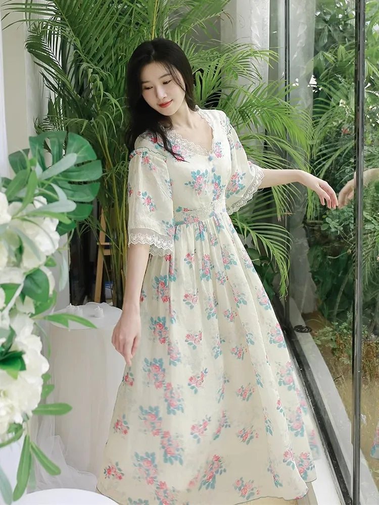 AIGYPTOS Spring Summer Maxi Dress Women Vintage French Romantic Floral Boho Dress Sexy Lace V-Neck Holiday Vacation Long Dress
AIGYPTOS Spring Summer Maxi Dress Women Vintage French Romantic Floral Boho Dress Sexy Lace V-Neck Holiday Vacation Long Dress