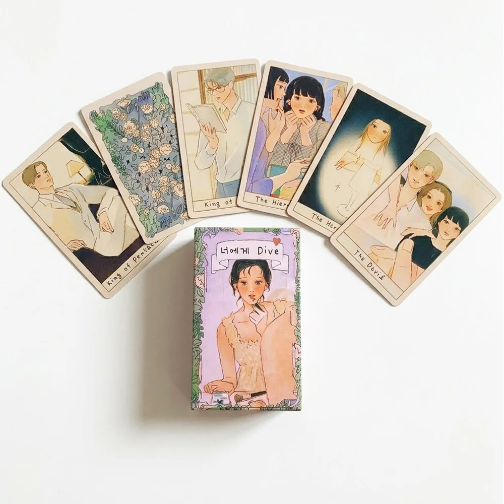 78Pcs Korean Style Romance Tarot Cards Anime Illustration Fate Divination Board Game Pocket Size Love Tarot Deck for Beginners
78Pcs Korean Style Romance Tarot Cards Anime Illustration Fate Divination Board Game Pocket Size Love Tarot Deck for Beginners