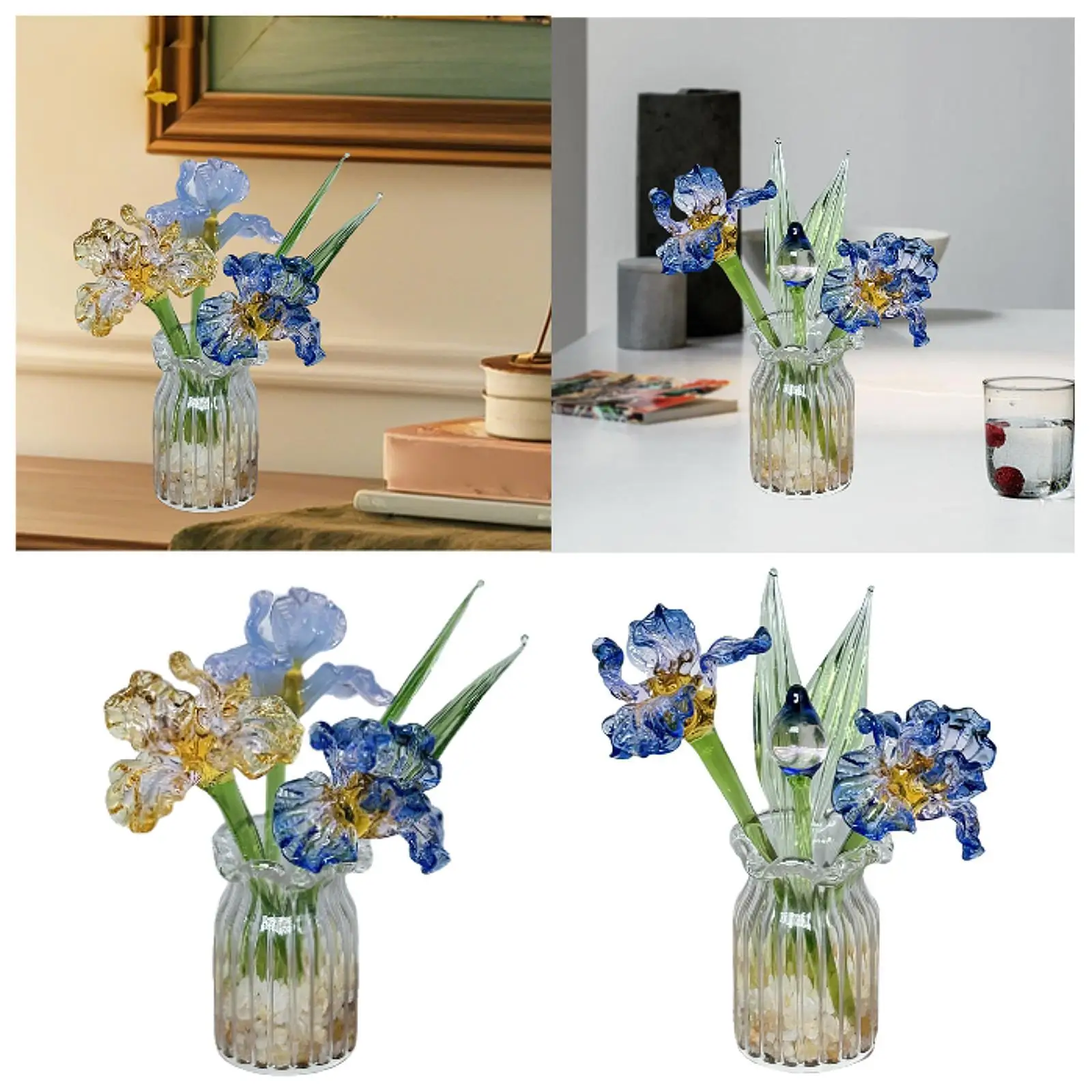Стеклянная ваза Элегантное украшение Цветочная фигурка Букет Стеклянный горшок с искусственной ирисом для домашнего офиса Стол
Стеклянная ваза Элегантное украшение Цветочная фигурка Букет Стеклянный горшок с искусственной ирисом для домашнего офиса Стол