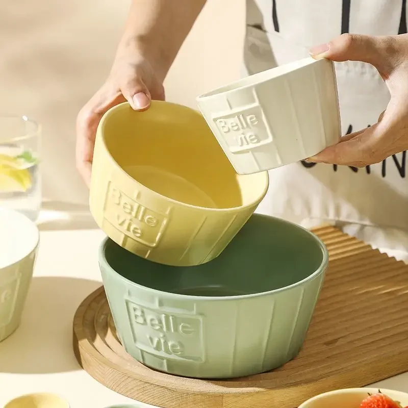 Relief Ceramic Bowl Household Tableware Cute High Beauty Dessert Salad Oat Breakfast Yogurt Bowl Korean Ins Girl Kitchen Product
Relief Ceramic Bowl Household Tableware Cute High Beauty Dessert Salad Oat Breakfast Yogurt Bowl Korean Ins Girl Kitchen Product