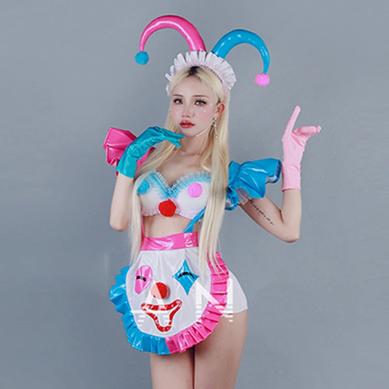 Sexy Gogo Dance Clothing Joker Headwear Adult Women Bar Nightclub Jazz Dance Performance Costume Dj Ds Party Rave Outfit
Sexy Gogo Dance Clothing Joker Headwear Adult Women Bar Nightclub Jazz Dance Performance Costume Dj Ds Party Rave Outfit