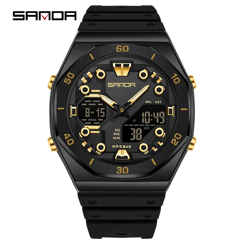 SANDA 6306 мужские электронные часы с двойным дисплеем, молодежные спортивные модные светящиеся календари, водонепроницаемые будильники, мужские цифровые часы 
SANDA 6306 мужские электронные часы с двойным дисплеем, молодежные спортивные модные светящиеся календари, водонепроницаемые будильники, мужские цифровые часы