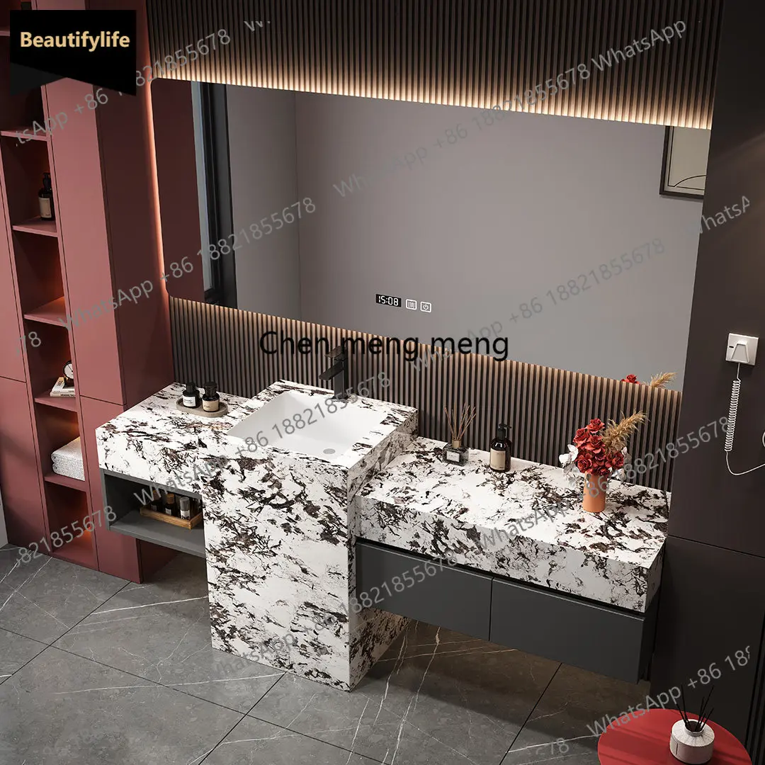 C139 Floor-to-ceiling light luxury stone seamless ceramic basin solid wood multi-layer paint-free bathroom cabinet
C139 Floor-to-ceiling light luxury stone seamless ceramic basin solid wood multi-layer paint-free bathroom cabinet