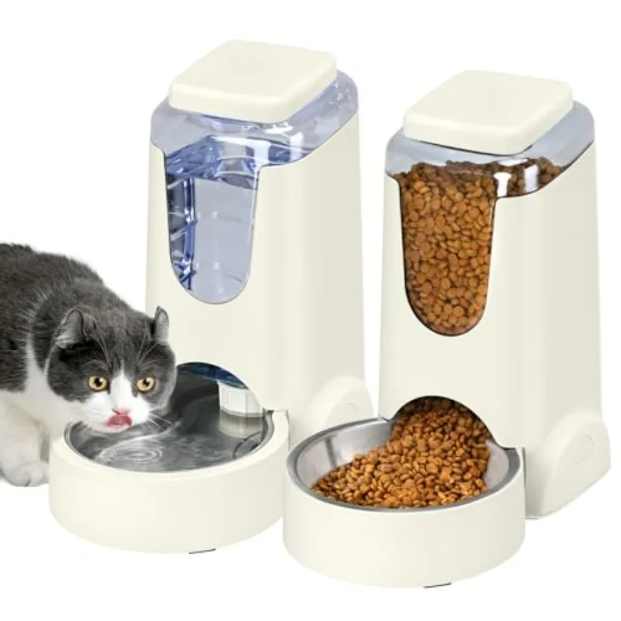 2 Pack Automatic Cat Feeder and Stainless Steel Water Dispenser, Gravity Dog Waterer Set Food Feeder and Waterer Set for Small
2 Pack Automatic Cat Feeder and Stainless Steel Water Dispenser, Gravity Dog Waterer Set Food Feeder and Waterer Set for Small