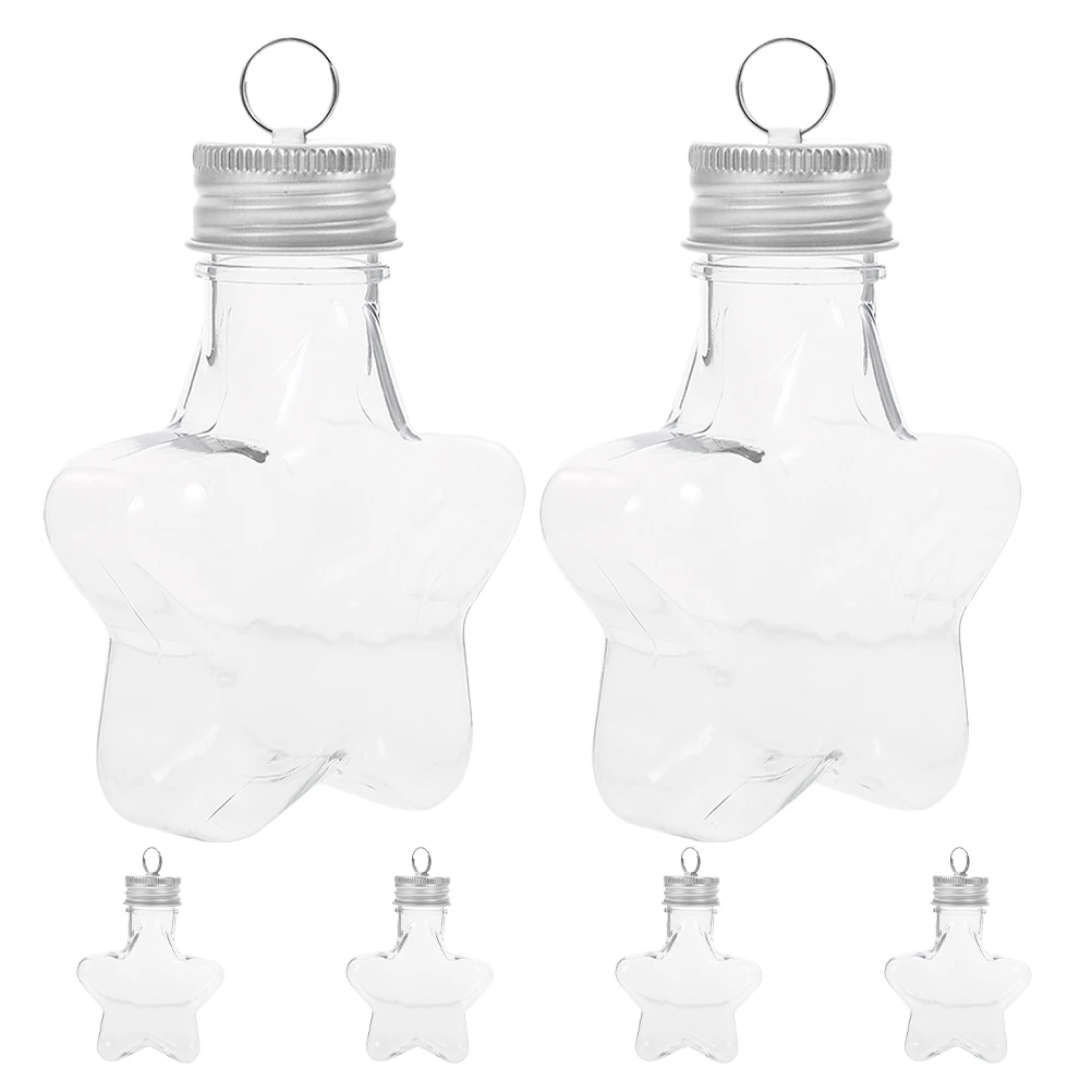 6pcs Christmas Decoration Star Shaped Refillable Empty Hanging Bottle Pendant Small Craft Bottle For Tree Festival Party Favor
6pcs Christmas Decoration Star Shaped Refillable Empty Hanging Bottle Pendant Small Craft Bottle For Tree Festival Party Favor