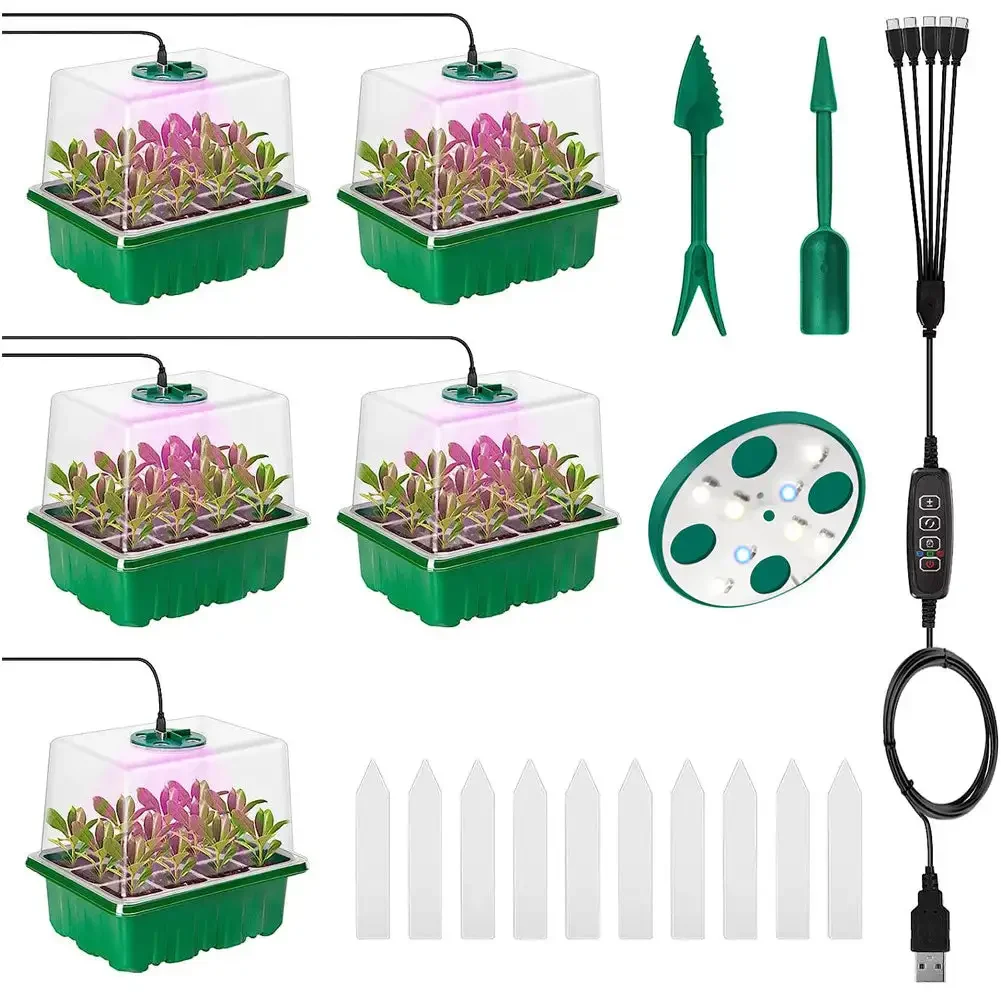 Full Spectrum LED Grow Light with Seedling Tray Plant Seed Starter Trays Greenhouse Growing Trays with Holes 12 Cell Per Tray
Full Spectrum LED Grow Light with Seedling Tray Plant Seed Starter Trays Greenhouse Growing Trays with Holes 12 Cell Per Tray