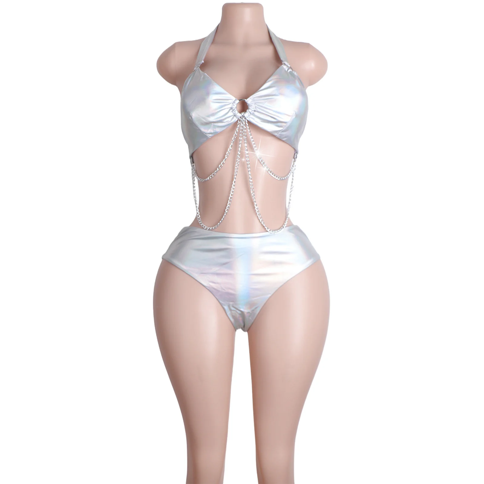 Silver Chain Metal Lingerie Set Women Sexy Clubwear Bodysuit Adjustable Straps Erotic Dancewear Performance Outfit Thong Bo
Silver Chain Metal Lingerie Set Women Sexy Clubwear Bodysuit Adjustable Straps Erotic Dancewear Performance Outfit Thong Bo