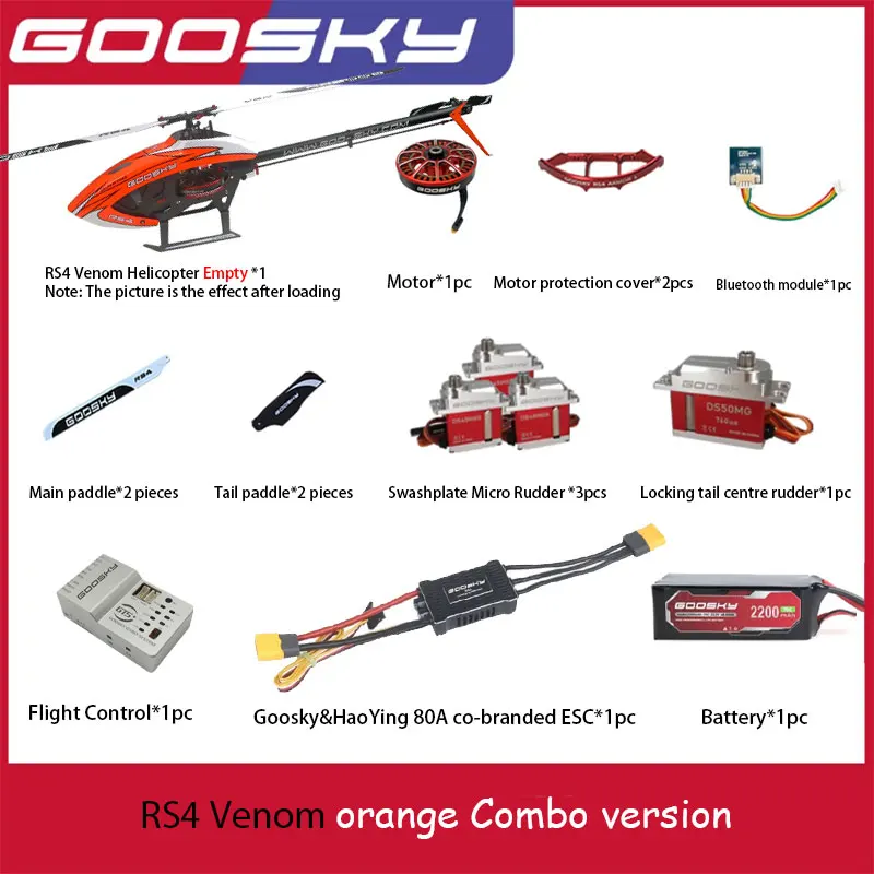 В наличии GooSky RS4 VENOM Legend 6-канальный 3D бесщеточный двигатель с прямым приводом 380 класса Flybarless RC Версия комплекта вертолета
В наличии GooSky RS4 VENOM Legend 6-канальный 3D бесщеточный двигатель с прямым приводом 380 класса Flybarless RC Версия комплекта вертолета