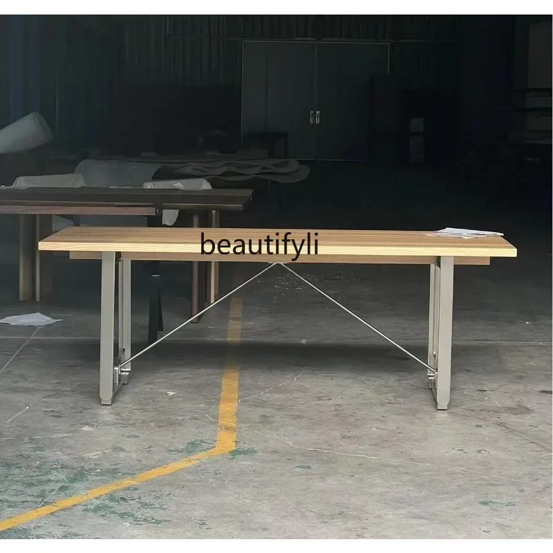 Nordic White Oak Solid Wood Dining Table Home Desk Stainless Steel Rectangular Modern Solid Wood Dining Table
Nordic White Oak Solid Wood Dining Table Home Desk Stainless Steel Rectangular Modern Solid Wood Dining Table