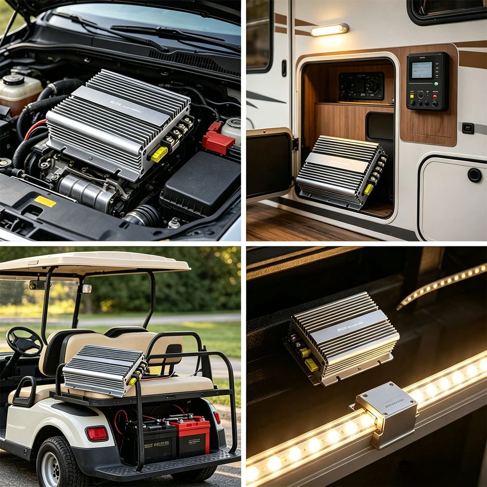 Golf Cart 48V 36V to 12V 40A Converter Step Down Transformer Voltage Regulator Aluminum Alloy Shell Waterproof with Acc Control
Golf Cart 48V 36V to 12V 40A Converter Step Down Transformer Voltage Regulator Aluminum Alloy Shell Waterproof with Acc Control
