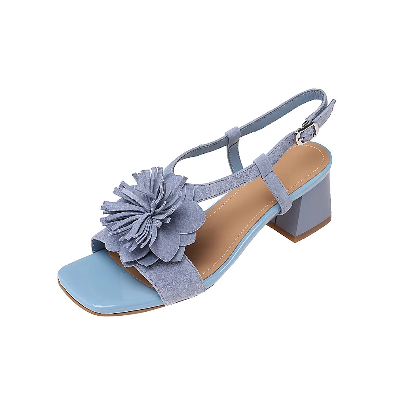Summer Sandals Woman Flowers Shoes Elegant Blue Green Sandals for Girls Women Square Heel Genuine Leather Sandalias
Summer Sandals Woman Flowers Shoes Elegant Blue Green Sandals for Girls Women Square Heel Genuine Leather Sandalias