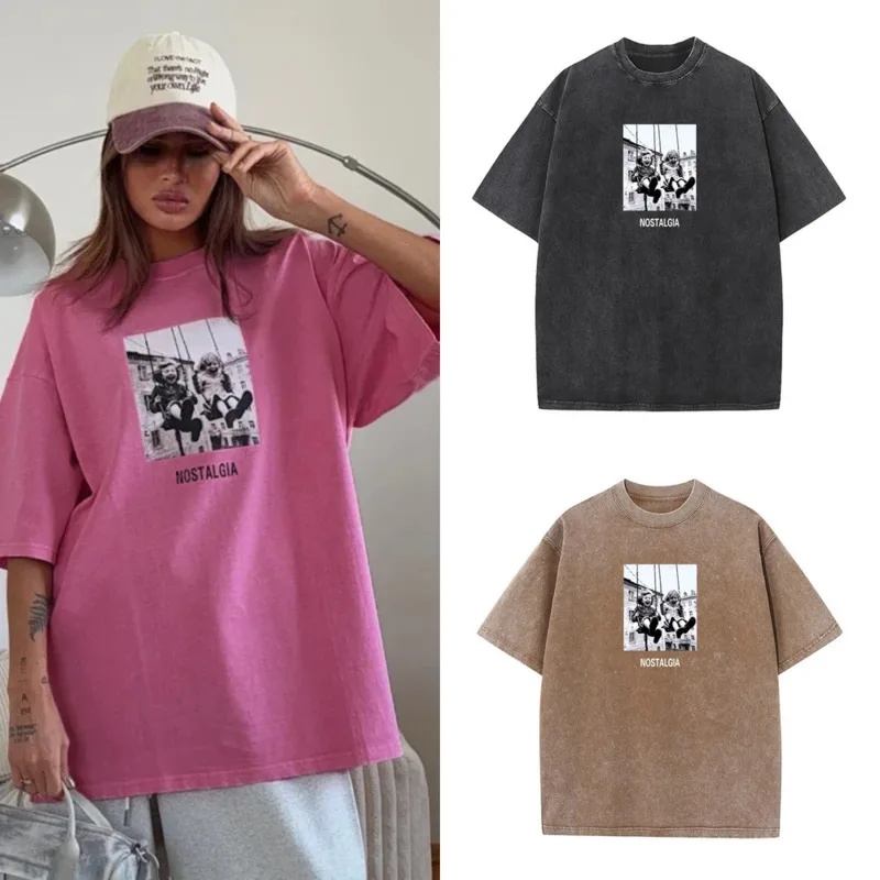 Summer Vintage Distressed Women's Short-sleeved Top Y2k Cotton Printed Short-sleeved T-shirt Trendy Hip-hop Rap Printed T-shirt
Summer Vintage Distressed Women's Short-sleeved Top Y2k Cotton Printed Short-sleeved T-shirt Trendy Hip-hop Rap Printed T-shirt