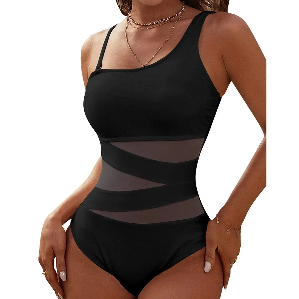 2025 Summer Women's Sexy One Piece Bathing Suits One Shoulder Beach Swimsuits Slimming Mesh Swimwear
2025 Summer Women's Sexy One Piece Bathing Suits One Shoulder Beach Swimsuits Slimming Mesh Swimwear