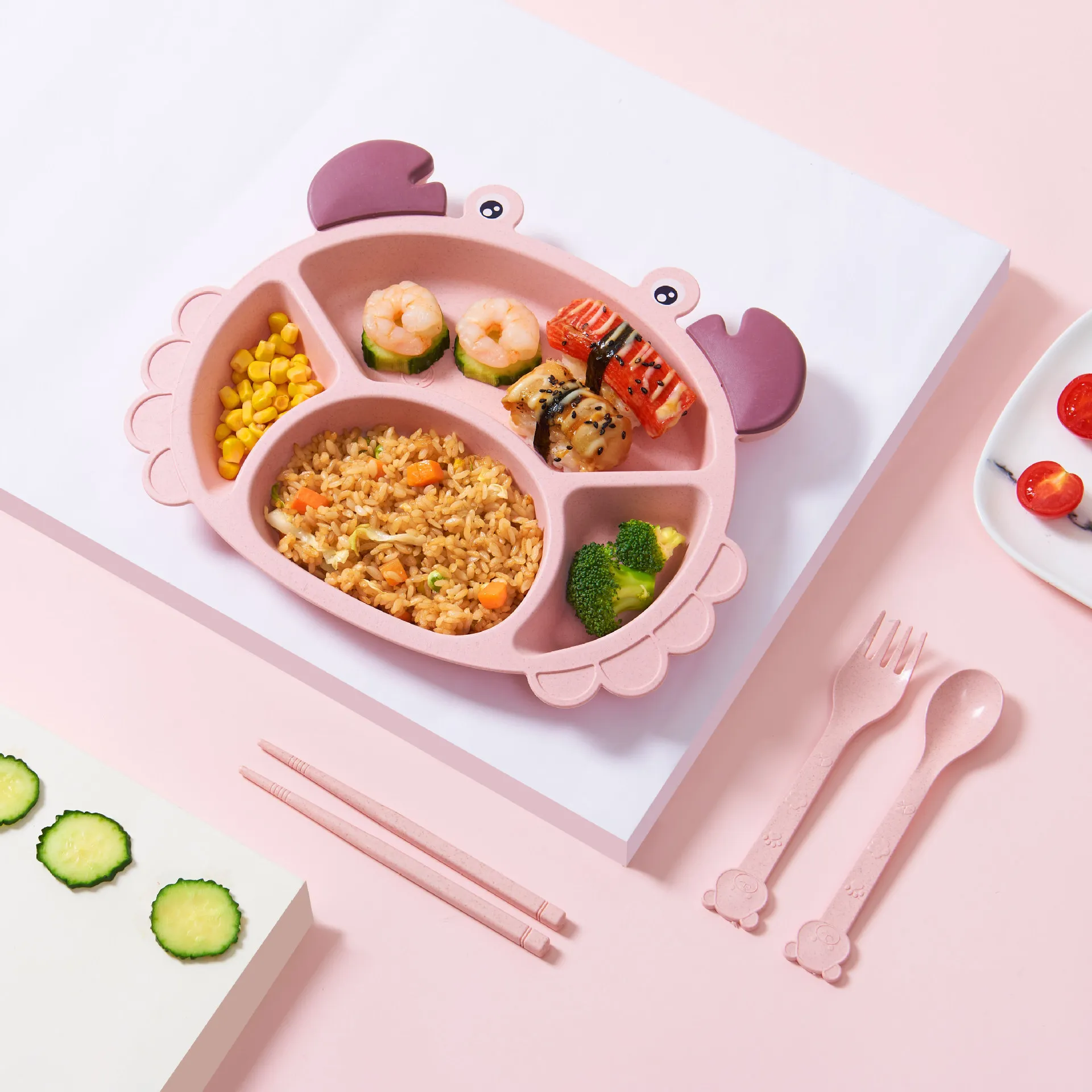 Children's Dinner Plate, Bowl and Cup Set, Kindergarten Dinner Plate, Compartmentalized Eating Plate, Cartoon Crab Children's
Children's Dinner Plate, Bowl and Cup Set, Kindergarten Dinner Plate, Compartmentalized Eating Plate, Cartoon Crab Children's