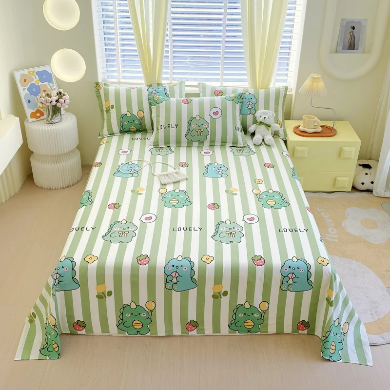 100% Cotton Cartoon Dinosaur Bed Sheet Set Soft Skin-friendly Bedding with 2 Pillowcases Fashion Green Striped Bed Cover 3pcs
100% Cotton Cartoon Dinosaur Bed Sheet Set Soft Skin-friendly Bedding with 2 Pillowcases Fashion Green Striped Bed Cover 3pcs
