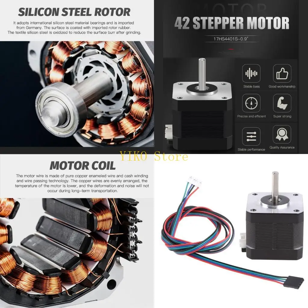 K32C 3D Printer Nema17 Stepper Motor 42 Motor Nema 42BYGH 1.5A 38mm 0.9 Degree 17HS4401 17HS4401S Value 4-lead
K32C 3D Printer Nema17 Stepper Motor 42 Motor Nema 42BYGH 1.5A 38mm 0.9 Degree 17HS4401 17HS4401S Value 4-lead