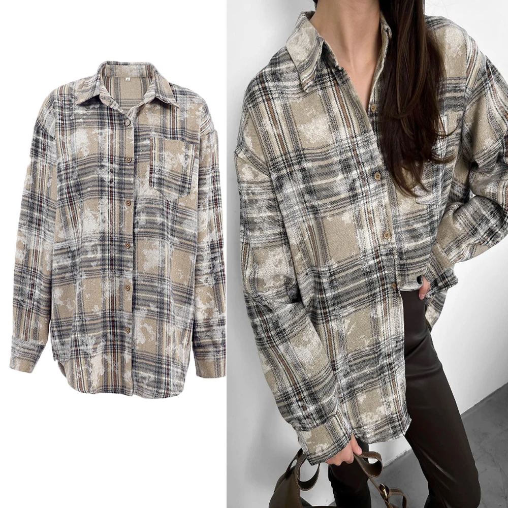 DriftWear Women's 2025 Plaid Shirt Vintage Oversized Long Sleeve Button Down Shirt Cotton Flannel Checkered Top Loose Fit Blouse
DriftWear Women's 2025 Plaid Shirt Vintage Oversized Long Sleeve Button Down Shirt Cotton Flannel Checkered Top Loose Fit Blouse