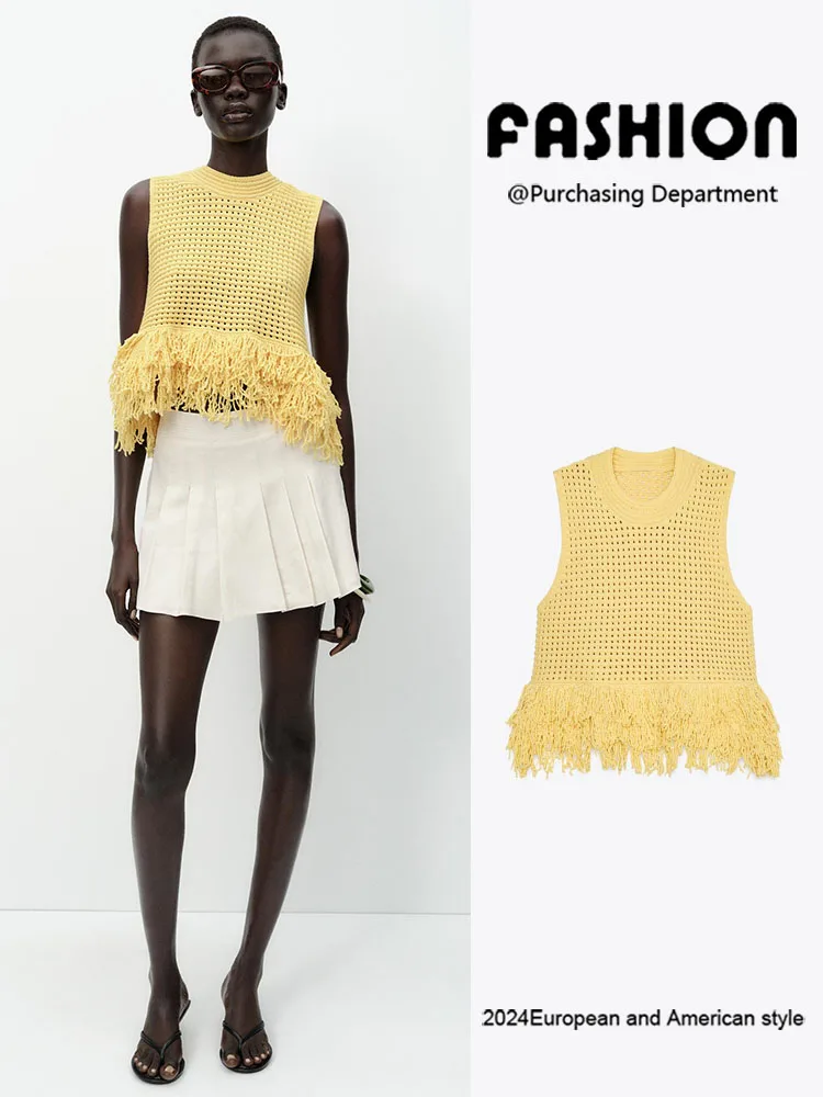 New Summer Women's Knitted round Ne Svel Tassel Decorated Plaid Top Loose Fit Comfortable Commute Sle Color
New Summer Women's Knitted round Ne Svel Tassel Decorated Plaid Top Loose Fit Comfortable Commute Sle Color