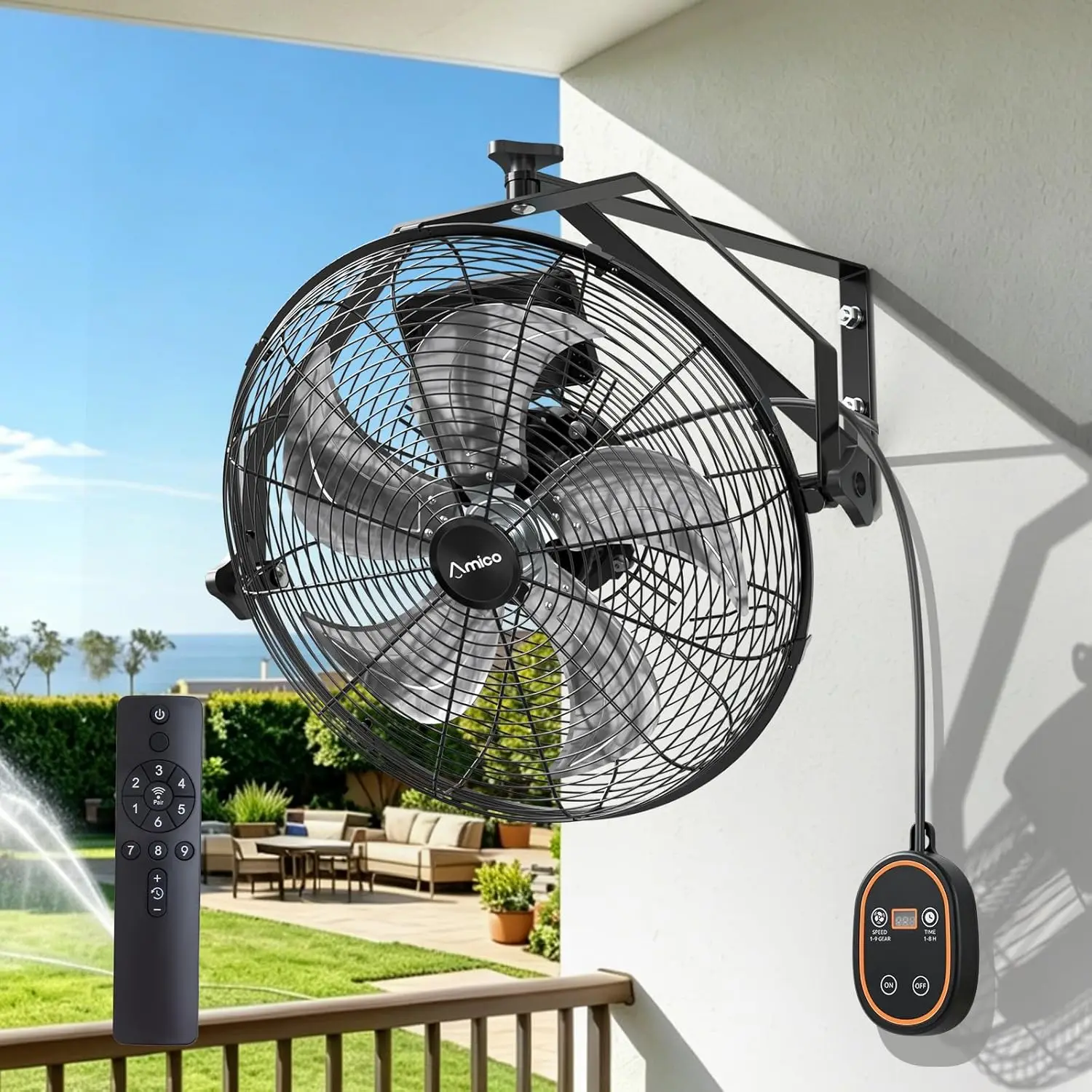 Remote Controlled 18-Inch Wall Mount Fan, 9-Speed Industrial Metal Fan, High Velocity 4000 CFM Commercial Fan with Brushless DC Motor for Garage, Greenhouse, Warehouse, Shop, Patio, Outdoor
Remote Controlled 18-Inch Wall Mount Fan, 9-Speed Industrial Metal Fan, High Velocity 4000 CFM Commercial Fan with Brushless DC Motor for Garage, Greenhouse, Warehouse, Shop, Patio, Outdoor