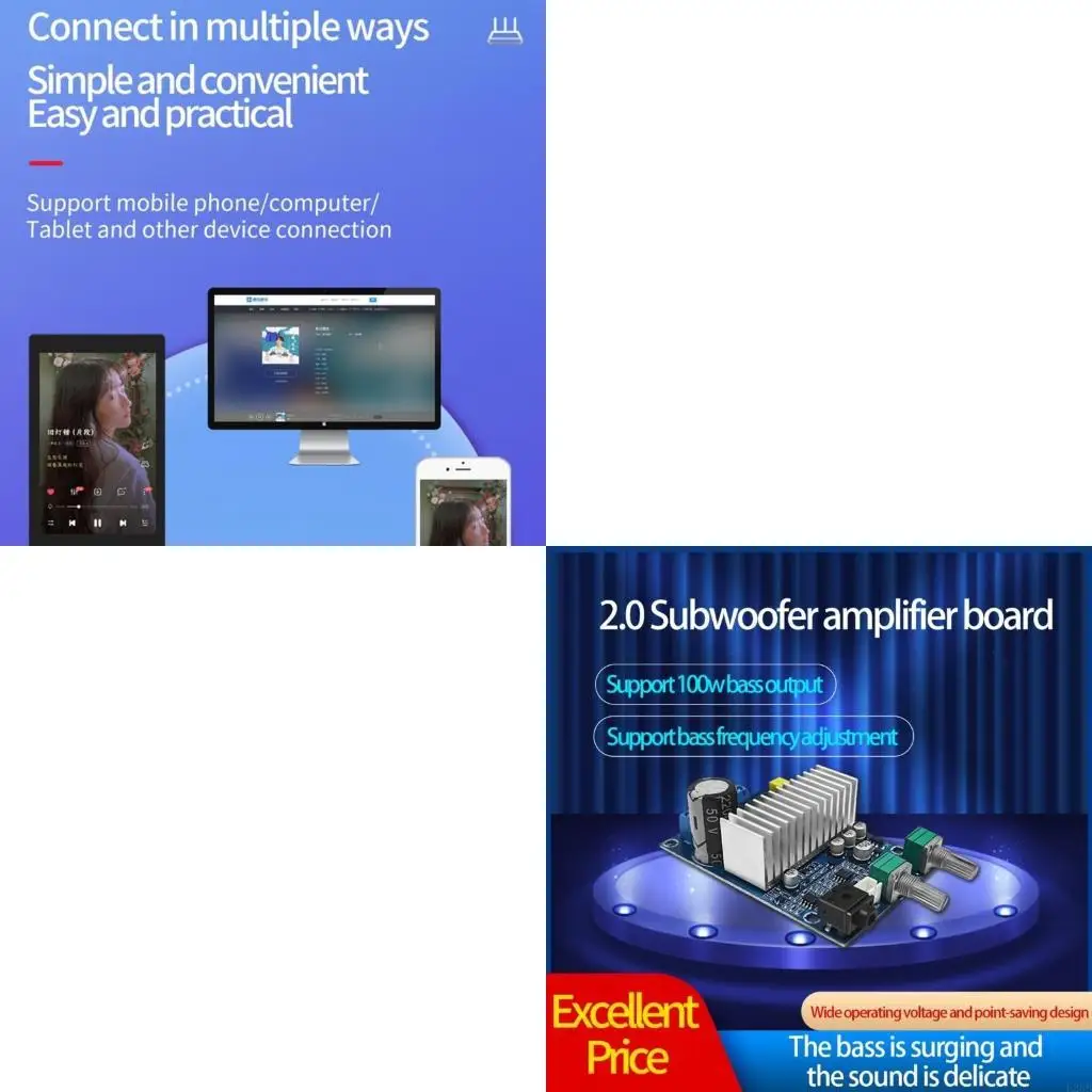 TPA3116D2 Digital Amplifier Board with Low Frequency Channel and Energy Saving
TPA3116D2 Digital Amplifier Board with Low Frequency Channel and Energy Saving