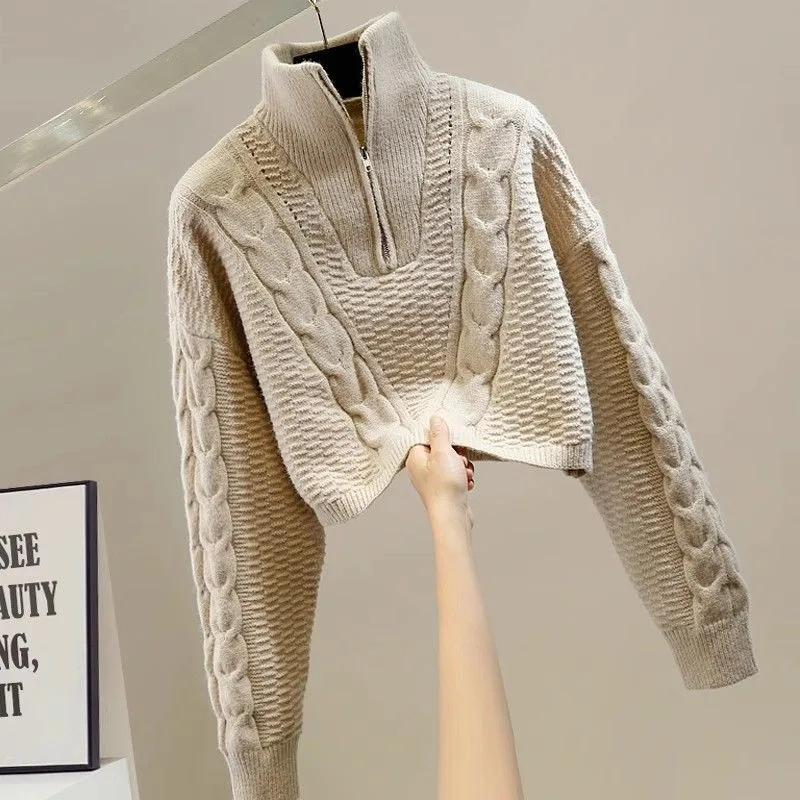 Women's Autumn Winter Tops Sweater Knit High Neck Outwear Vintage Simple Comfortable Soft Casual Design Fashion Advanced Niche
Women's Autumn Winter Tops Sweater Knit High Neck Outwear Vintage Simple Comfortable Soft Casual Design Fashion Advanced Niche