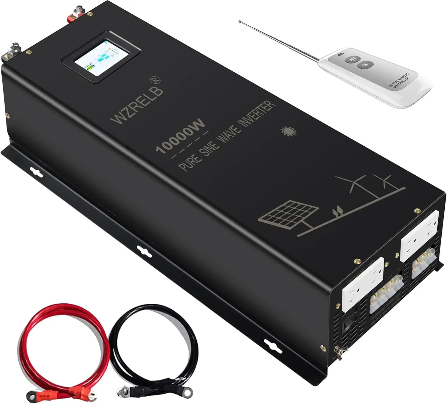 WZRELB 10000W 24V Pure Sine Wave Inverter,24 Volt DC to AC 120V 240V Split Phase Power Inverter,2*AC Hardwire Terminal,20KW Surge,High Efficiency up to 91.6%,Wireless
WZRELB 10000W 24V Pure Sine Wave Inverter,24 Volt DC to AC 120V 240V Split Phase Power Inverter,2*AC Hardwire Terminal,20KW Surge,High Efficiency up to 91.6%,Wireless