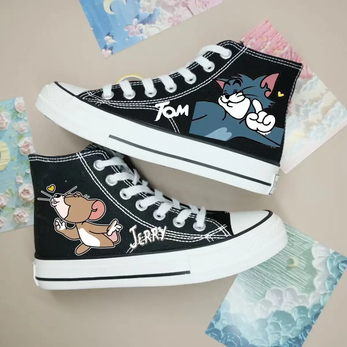 real photos 2025 new spring autumn high top cat and mouse cartoon black board shoes women girls canvas man Casual flats Shoes
real photos 2025 new spring autumn high top cat and mouse cartoon black board shoes women girls canvas man Casual flats Shoes