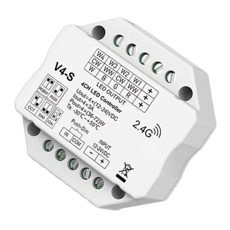 ABZL Rgb RGBW Led Controller 4 Channel V4-S 2.4G RF Remote Dimmer 4 In 1 Functionality
ABZL Rgb RGBW Led Controller 4 Channel V4-S 2.4G RF Remote Dimmer 4 In 1 Functionality