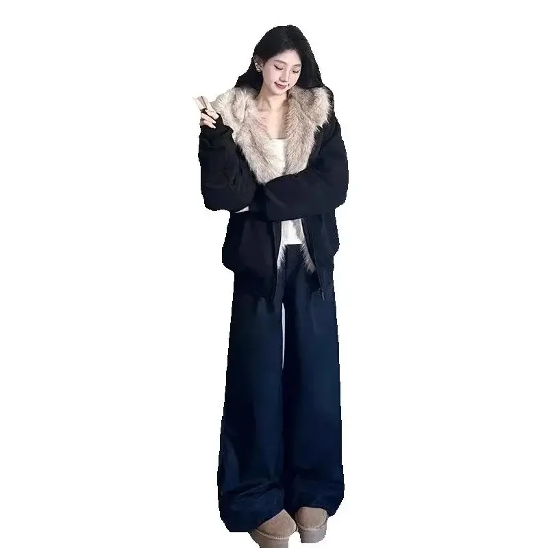 New Plush Fur Collar Cotton Jacket for Women, Extra Thick Coat with Cat Ear Hoodie
New Plush Fur Collar Cotton Jacket for Women, Extra Thick Coat with Cat Ear Hoodie