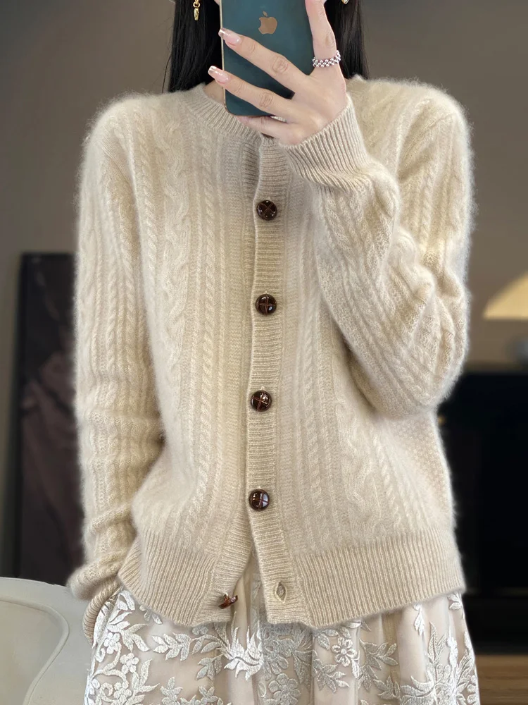 New Women Cashmere Cardigan 100% Merino Wool Sweater Soft Warm O-Neck Buttoned Knitwear Autumn Winter Casual Jacket Top Clothing
New Women Cashmere Cardigan 100% Merino Wool Sweater Soft Warm O-Neck Buttoned Knitwear Autumn Winter Casual Jacket Top Clothing