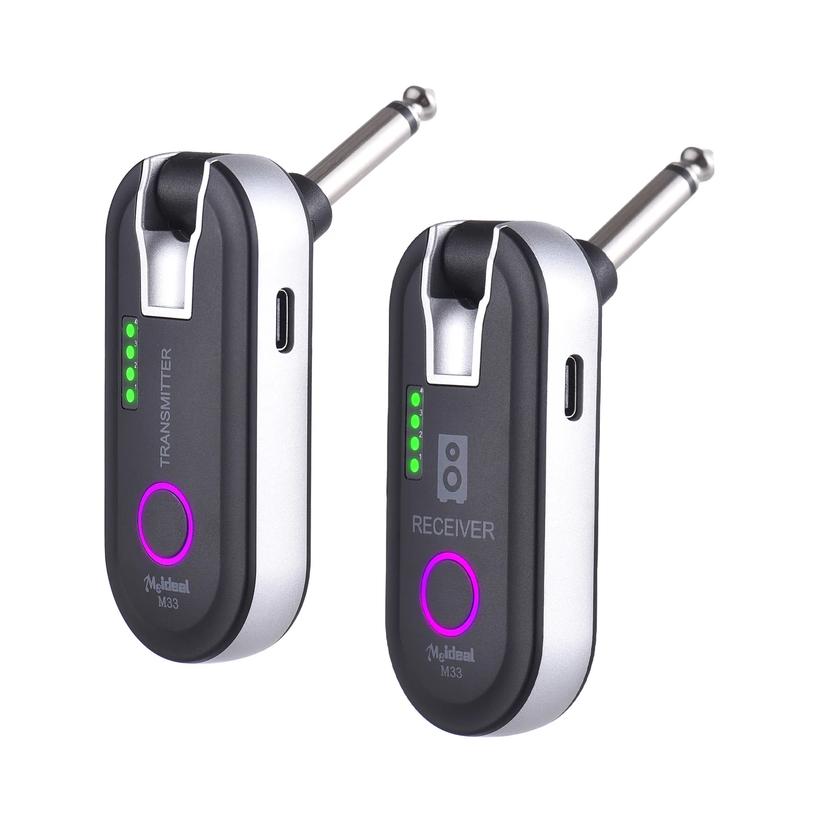 2.4G Wireless Guitar Transmitter Receiver Set Real-time Transmission Transceiver 230° Rotatable Plug Rechargeable Guitar System
2.4G Wireless Guitar Transmitter Receiver Set Real-time Transmission Transceiver 230° Rotatable Plug Rechargeable Guitar System