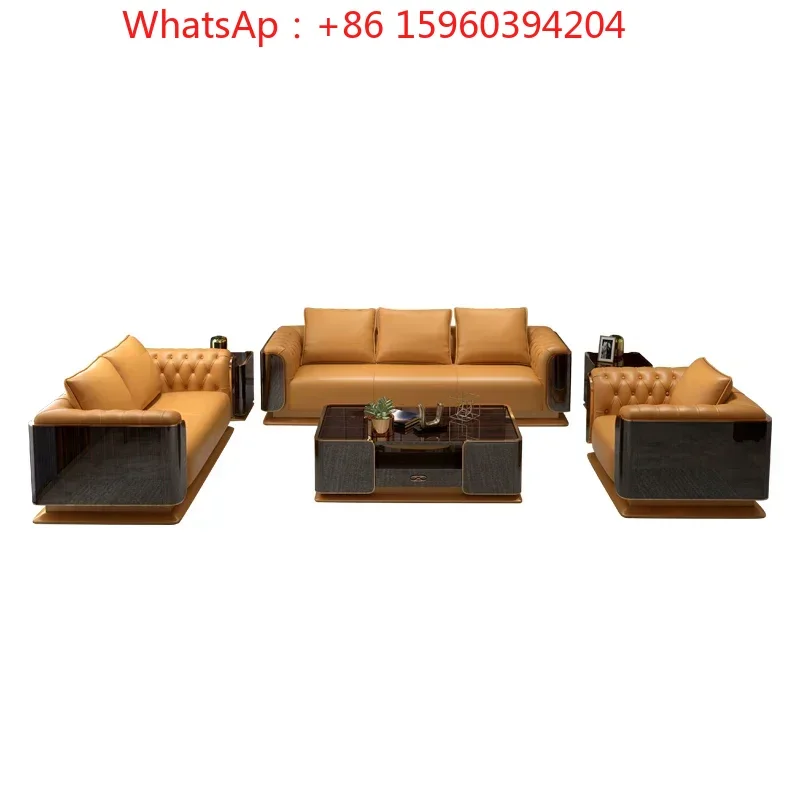 High-end light luxury leather sofa villa luxury large apartment living room Bentley first layer cowhide combination
High-end light luxury leather sofa villa luxury large apartment living room Bentley first layer cowhide combination
