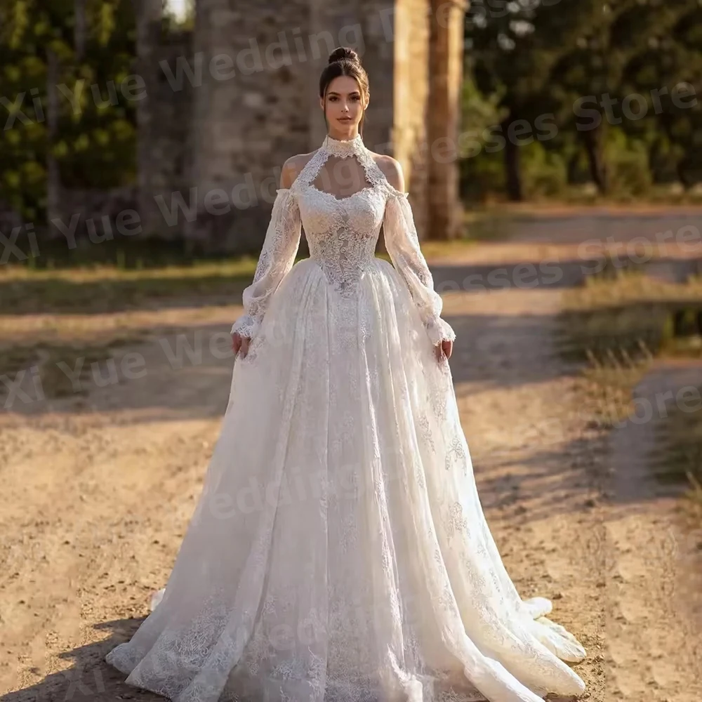 Romantic A Line Women's Lace Off The Shoulder Wedding Dresses Vestido De Novia Bride Gowns Long Sleeve Customized Robe De Mariée
Romantic A Line Women's Lace Off The Shoulder Wedding Dresses Vestido De Novia Bride Gowns Long Sleeve Customized Robe De Mariée