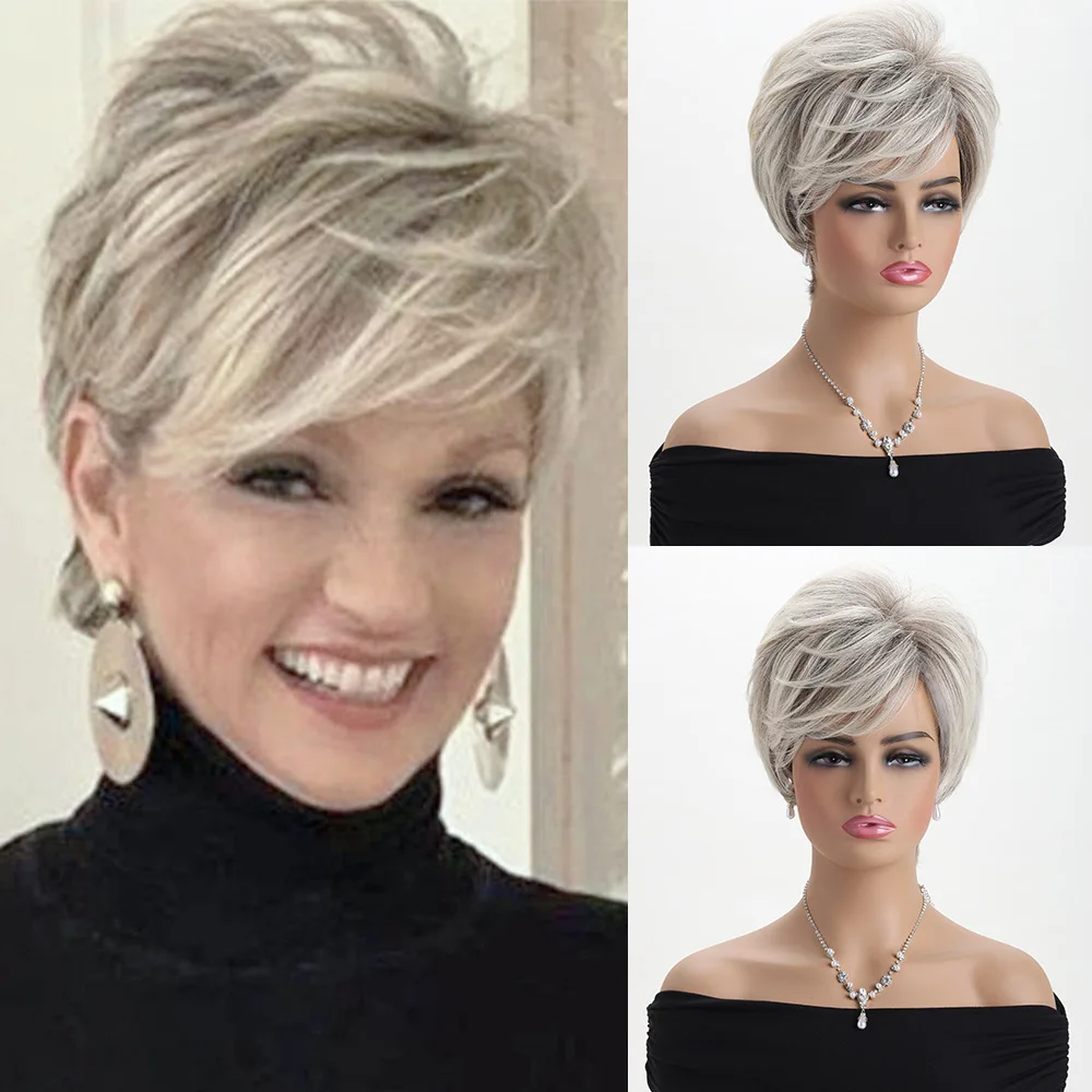 Brown Mixed Blonde Short Synthetic Wig with Bangs Straight Hair Breathable Rose Mesh for Women Daily Party Cosplay Use
Brown Mixed Blonde Short Synthetic Wig with Bangs Straight Hair Breathable Rose Mesh for Women Daily Party Cosplay Use