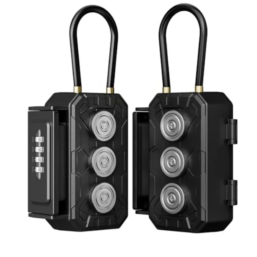 Lock Box with Magnetic Key Holder, Magnet Key Box for Under car, Hide with Combination Lock with 3xN52 Strong Magnet for Storag
Lock Box with Magnetic Key Holder, Magnet Key Box for Under car, Hide with Combination Lock with 3xN52 Strong Magnet for Storag